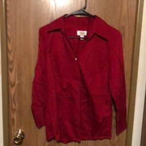 Red button down shirt